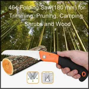 464 Folding Saw(180 mm) for Trimming, Pruning, Camping. Shrubs and Wood