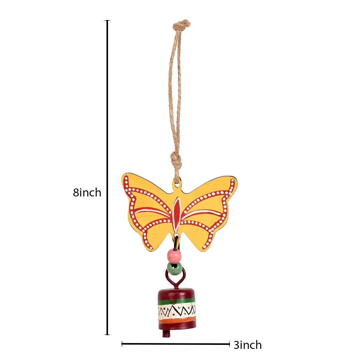 Yellow Butterfly Wind Chimes for Home by Aakriti Art Creations