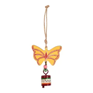 Yellow Butterfly Wind Chimes for Home by Aakriti Art Creations