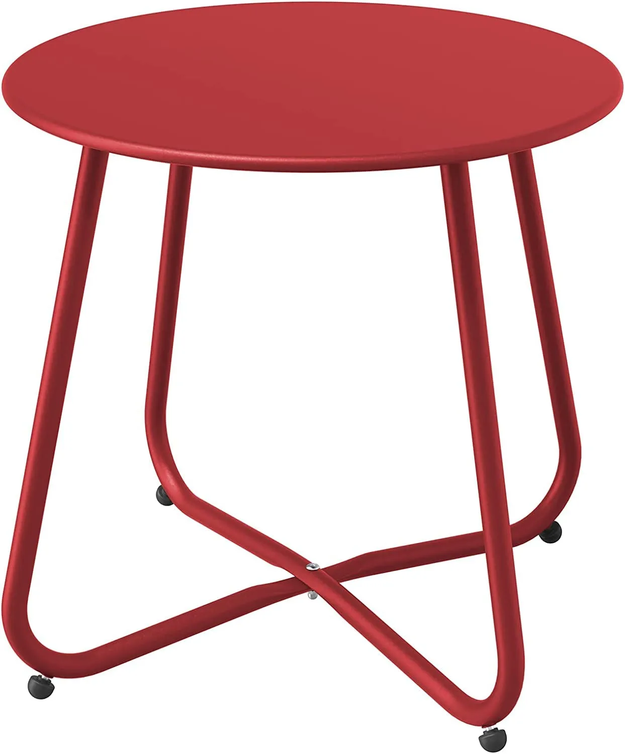 Akifi Craft Minu Side Table/Coffee Table/Utility Table/End Table Lightweight, Weather Resistant, Bedside Table for Living Room, Hallway, Bedroom, Garden, Terrace, Balcony (Red)