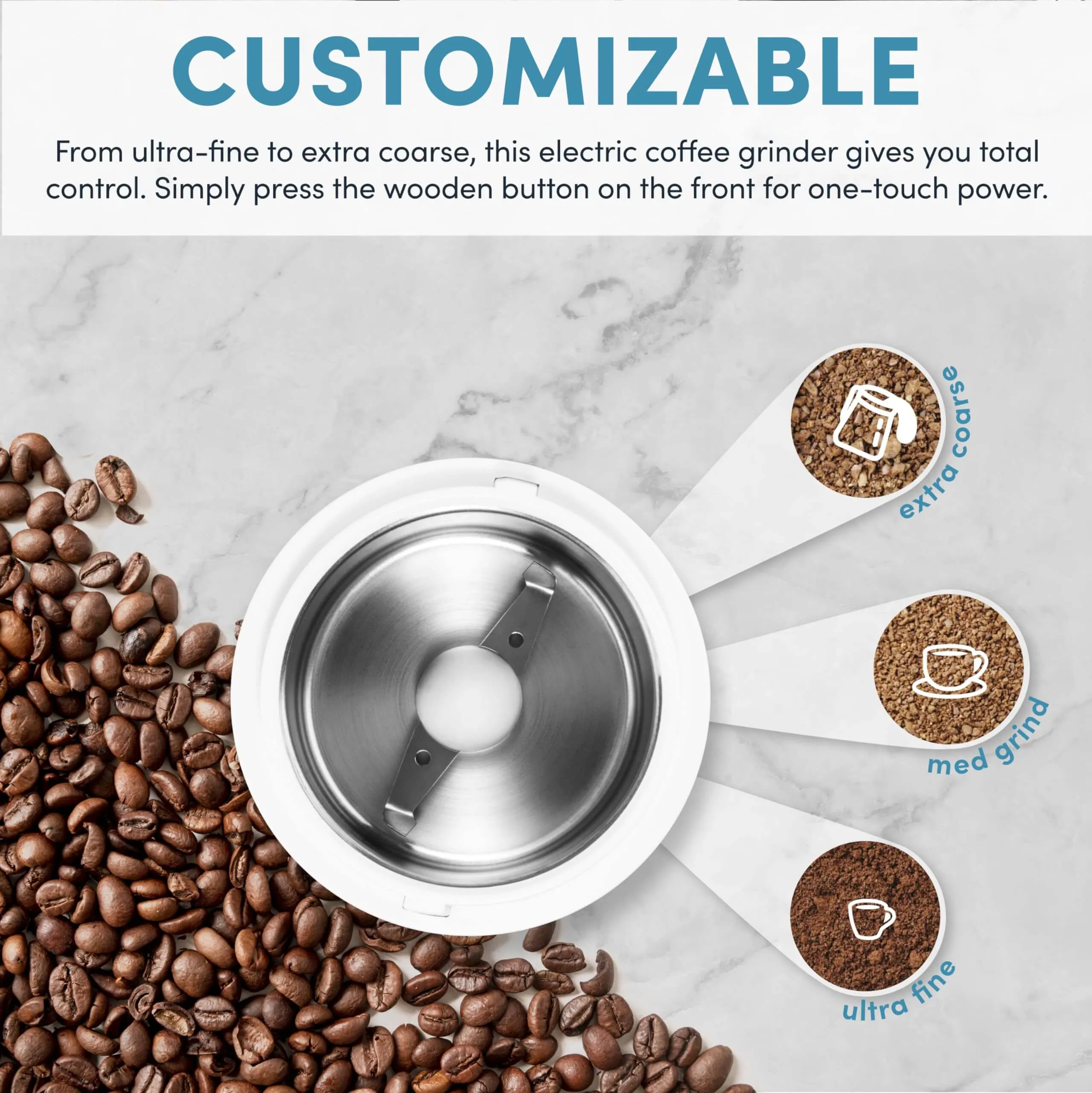 Aroma Electric Compact Coffee Grinder