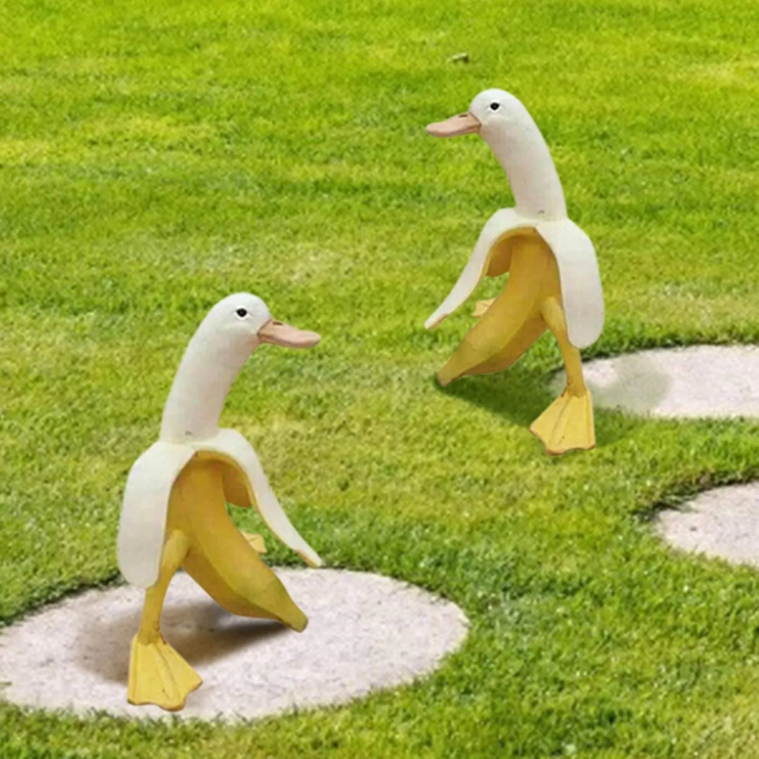 Banana Duck Sculpture, Creative Banana Duck Art Statue Garden Yard Outdoor Decor