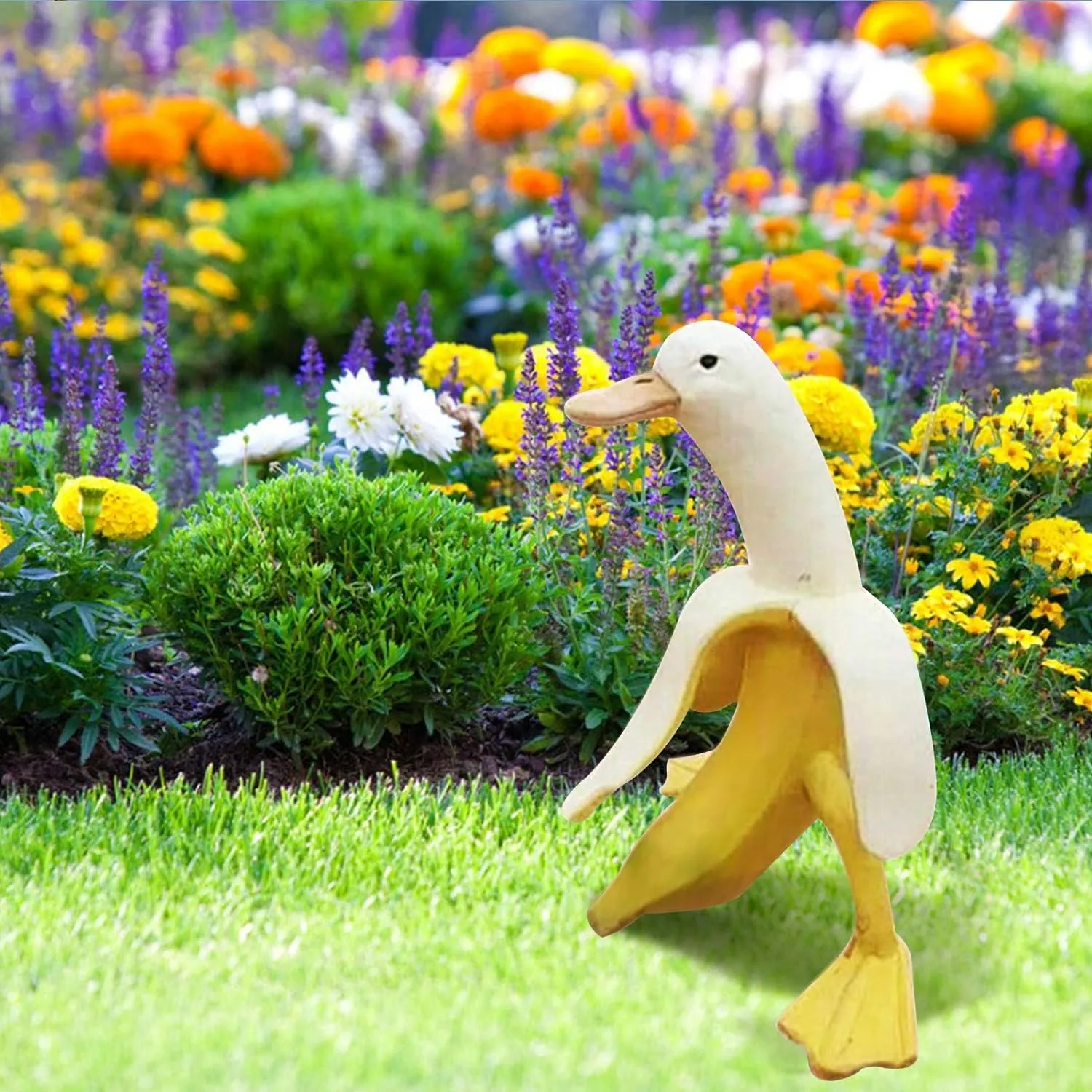 Banana Duck Sculpture, Creative Banana Duck Art Statue Garden Yard Outdoor Decor