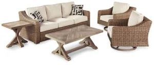 Beachcroft Outdoor Sofa and  2 Lounge Chairs with Coffee Table and 2 End Tables