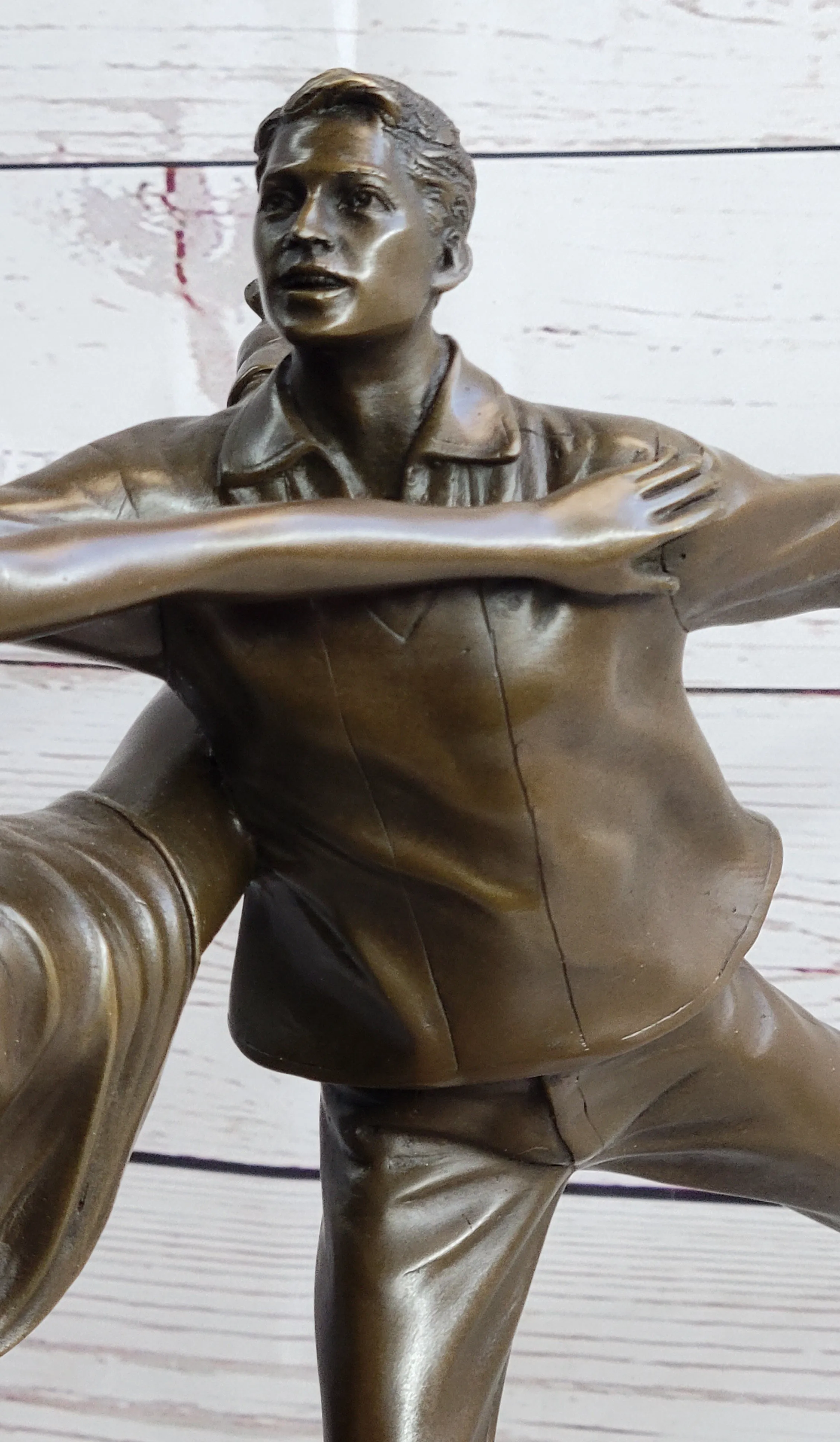 Bronze Sculpture Male and Female Skater Classic Sport Figurine Figure Sale