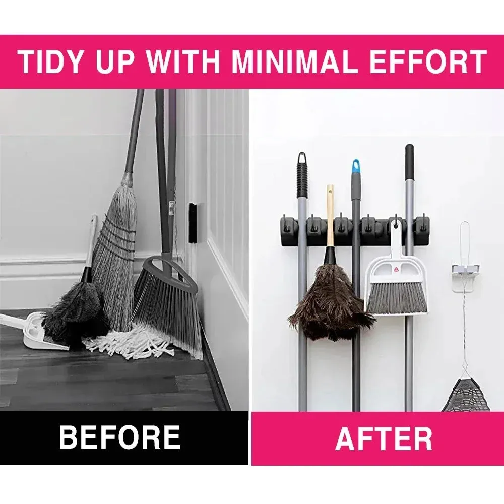 Broom Holder Wall Mount Mop Organizer