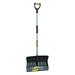 BustR Heavy Duty Poly Snow Shovel with Metal Wearplate