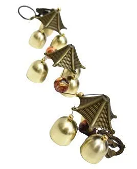 Crafts Collection Store Metallic 3 Steps Wind Chime | Home Garden Decoration Gift Item | 30 inch with 9 Brass Bells