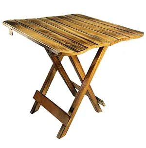 CraftsX2Z Wooden Folding Adjustable Brown End Table/Coffee Table/Lamp Stand/Plant Table (‎M-Square, ‎15 INCH)