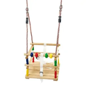 Deluxe Wooden Beaded Baby Swing: Safe & Interactive