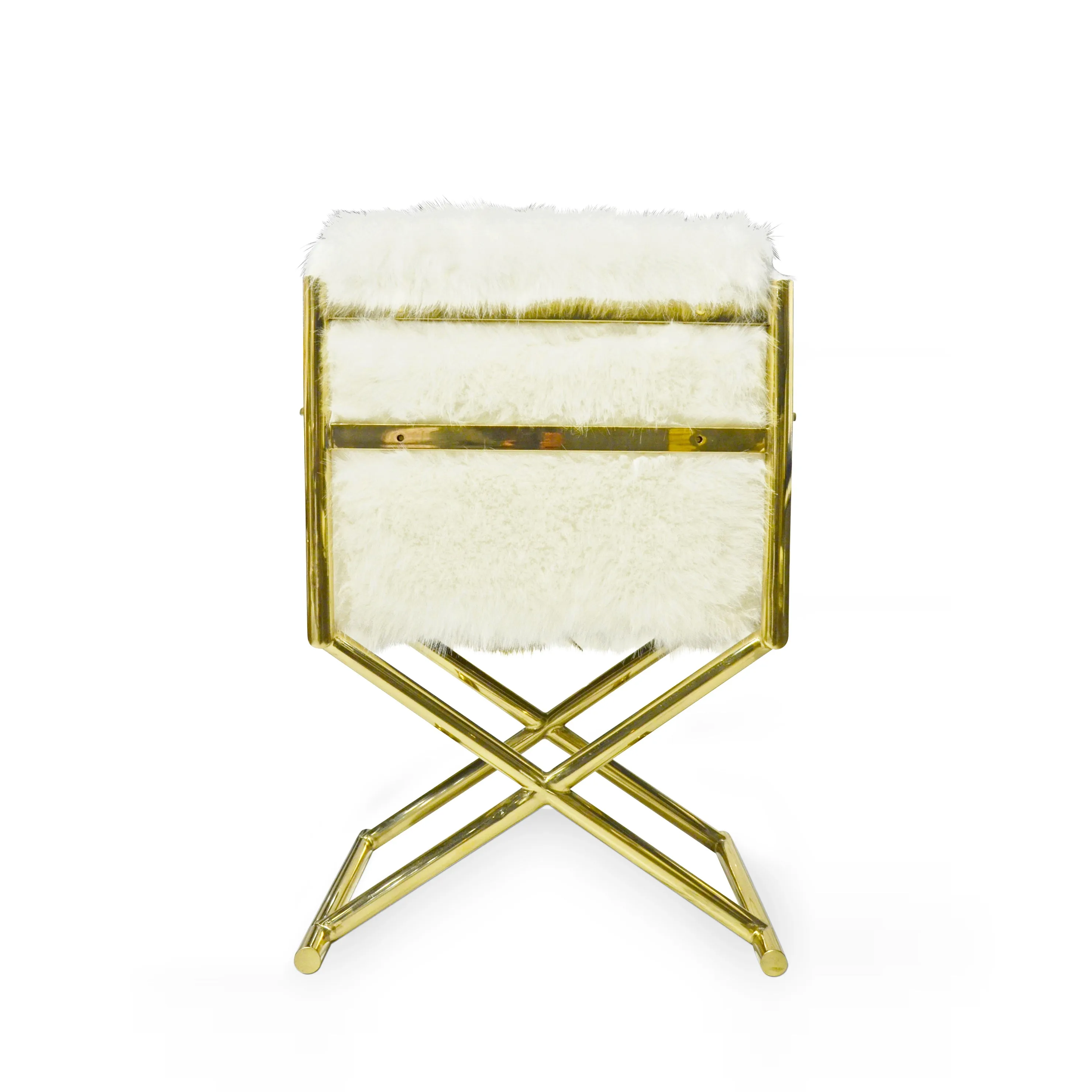 DIXIE White Faux Fur Accent Chair