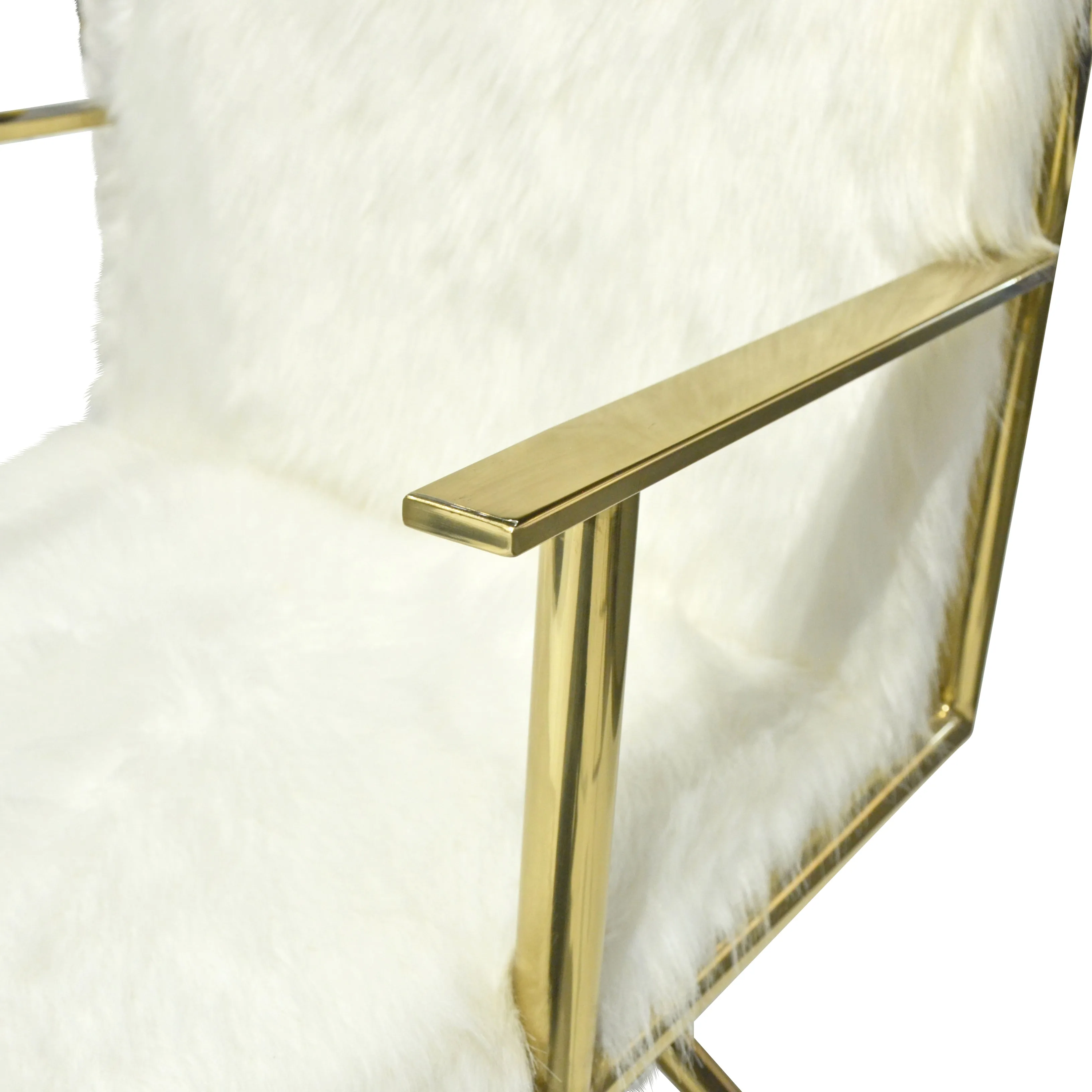 DIXIE White Faux Fur Accent Chair