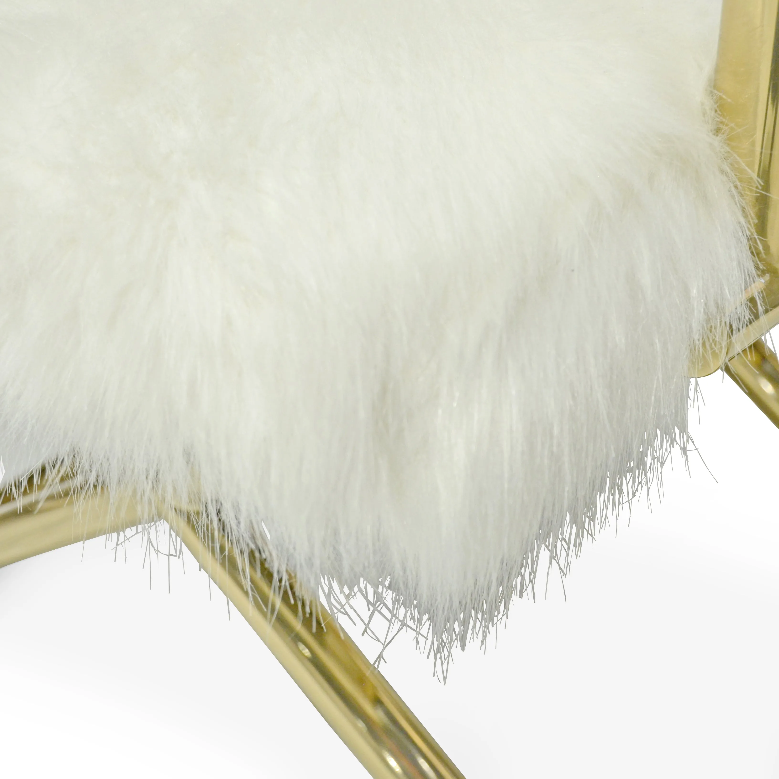 DIXIE White Faux Fur Accent Chair