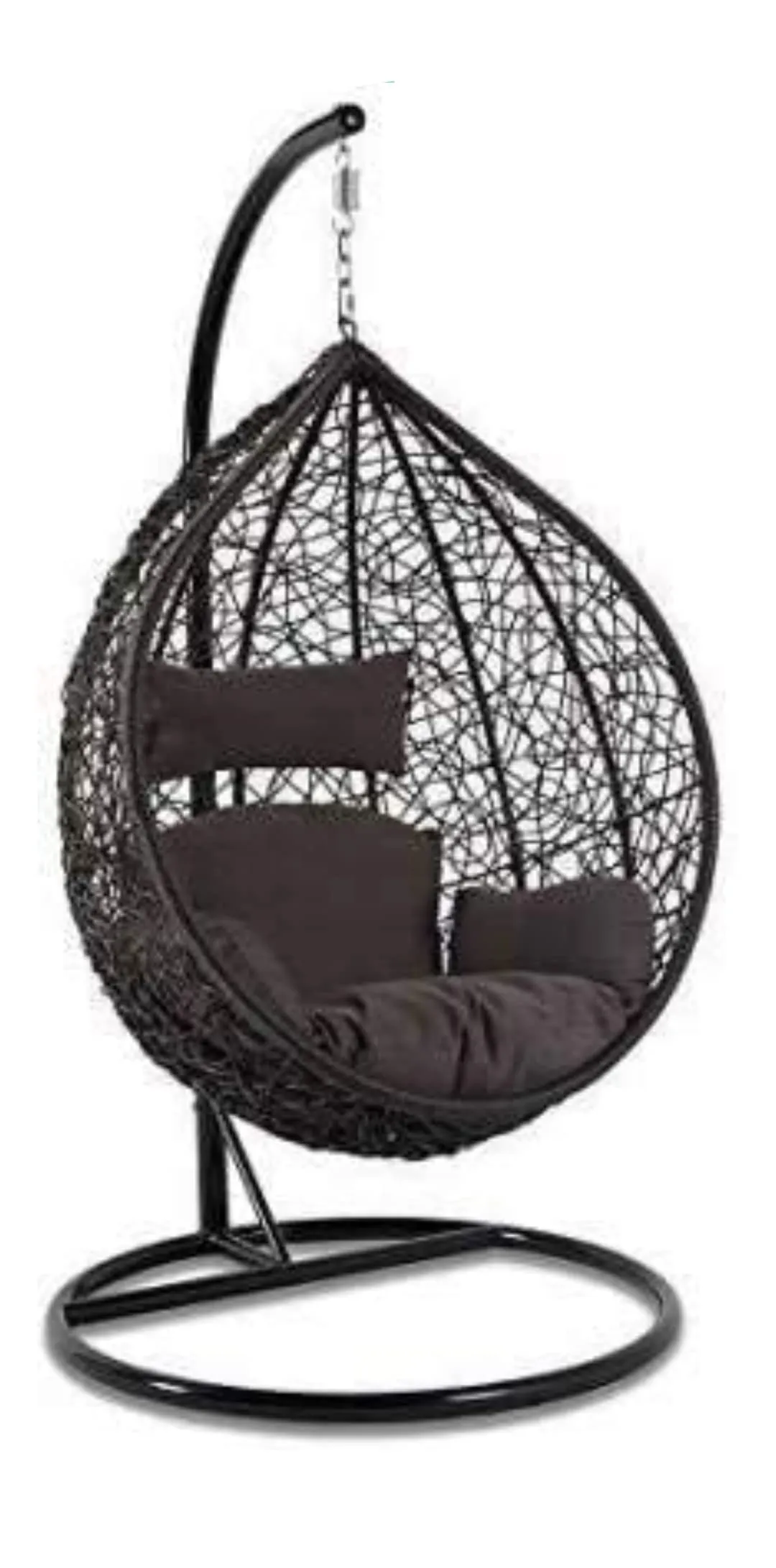 DMosaic Hanging Swing Chair with Cushion & Hook/Color Black for 1 Outdoor/Indoor/Balcony/Garden/Patio (Poly Nylon)