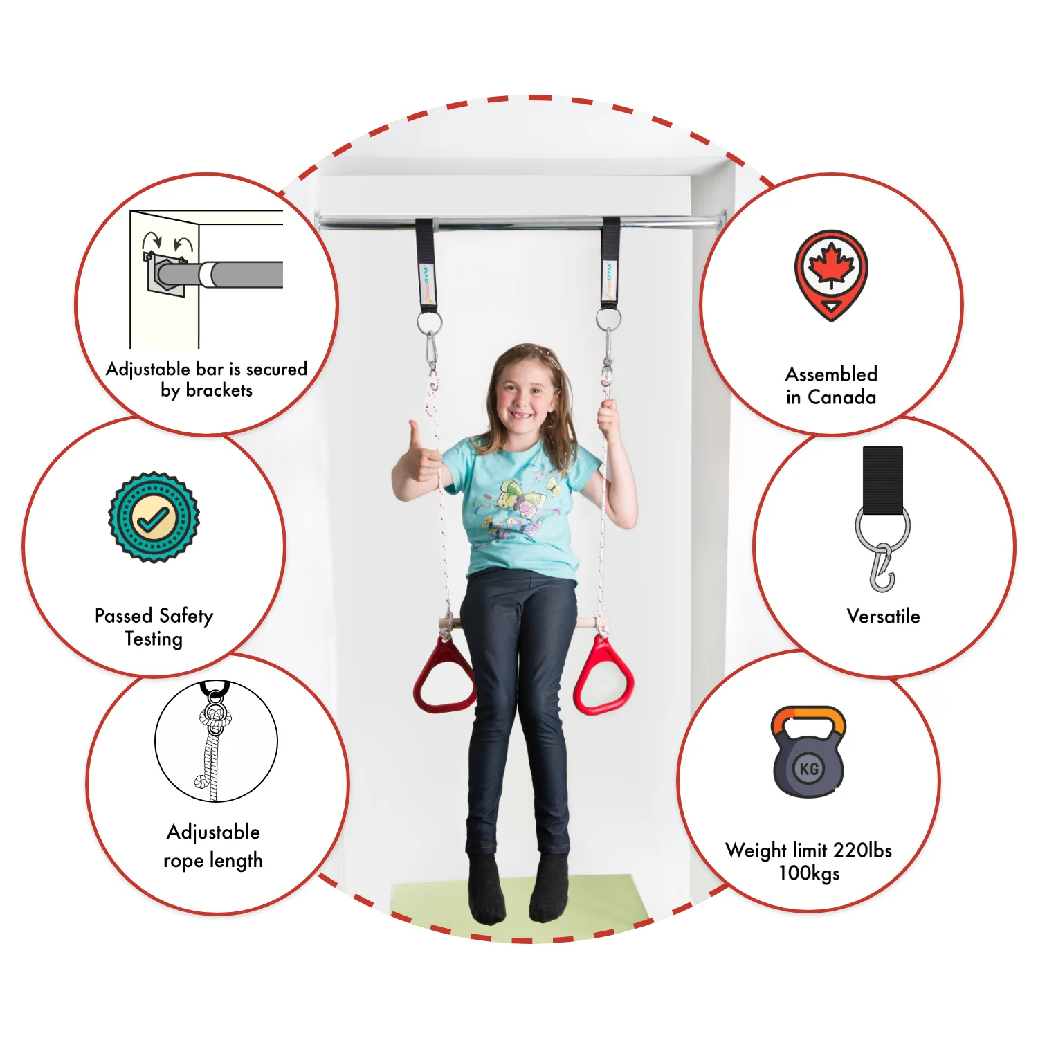 Doorway Kit: Blue Combo and Red Therapy Sensory Swing