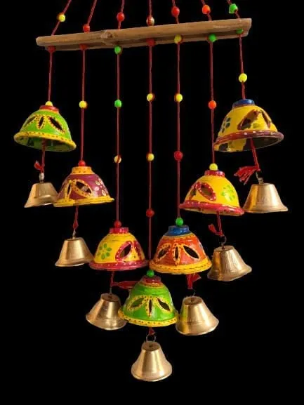 Eversky01 Handicraft Rajasthani Print Home Decor Wind Chime for Home /PUJA/ Festival/ Decoration & Gift Item.