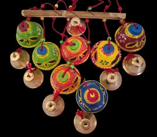 Eversky01 Handicraft Rajasthani Print Home Decor Wind Chime for Home /PUJA/ Festival/ Decoration & Gift Item.