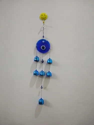 Evil Eye Wind Chimes for Home, Garden, Patio, Yard, Outdoor, Blue