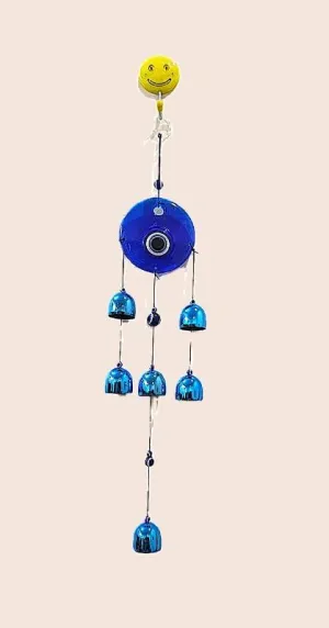 Evil Eye Wind Chimes for Home, Garden, Patio, Yard, Outdoor, Blue