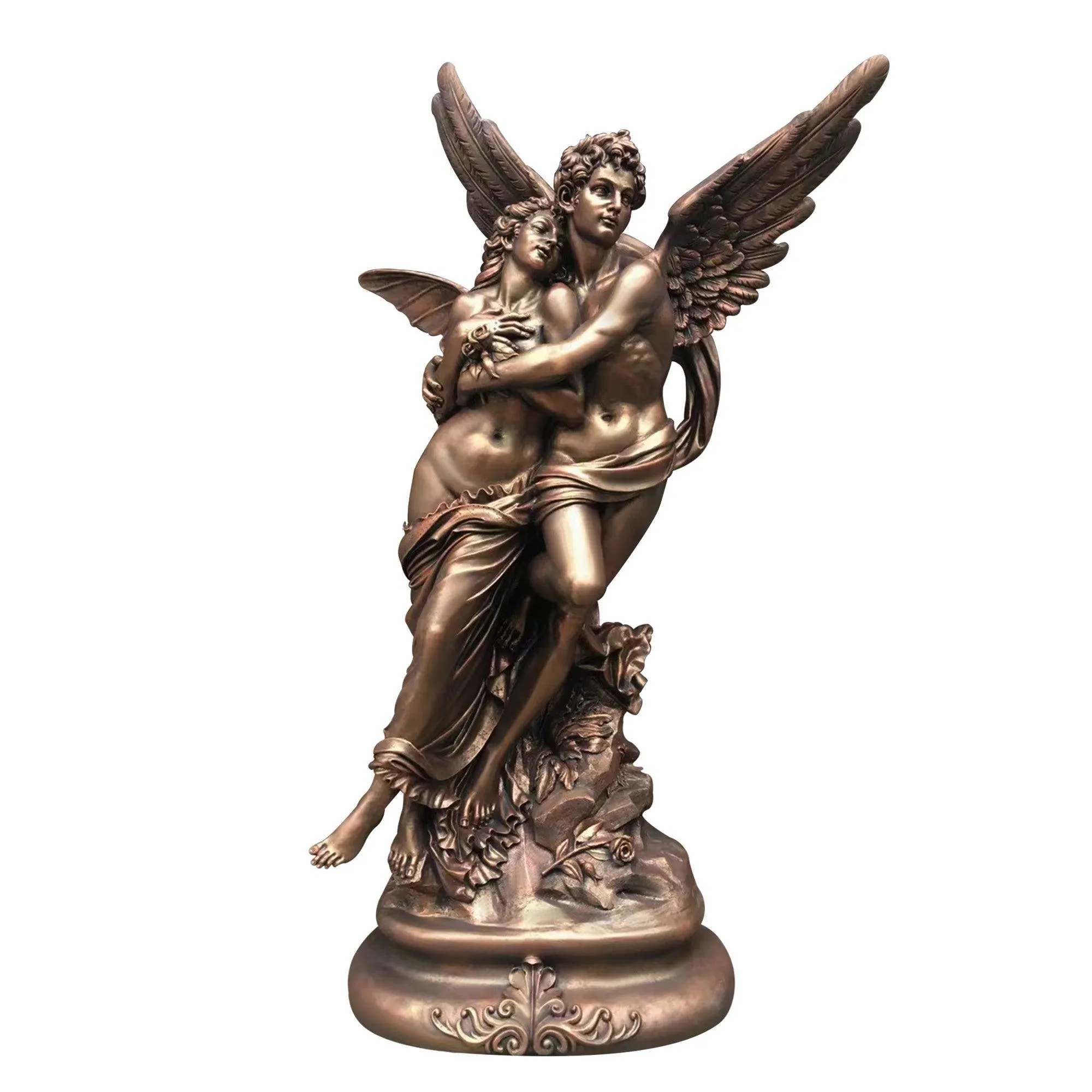 FINEST Fiberglass Art Cupid and Psyche Sculpture For Indoor or   Garden Decor FF-001