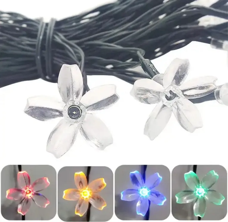 Flower Solar Led String Light Christmas RGB 60LED #6964