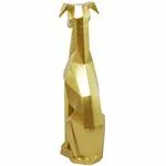 Gold Polystone Dog Cubist Sculpture - 9" X 11" X 30"