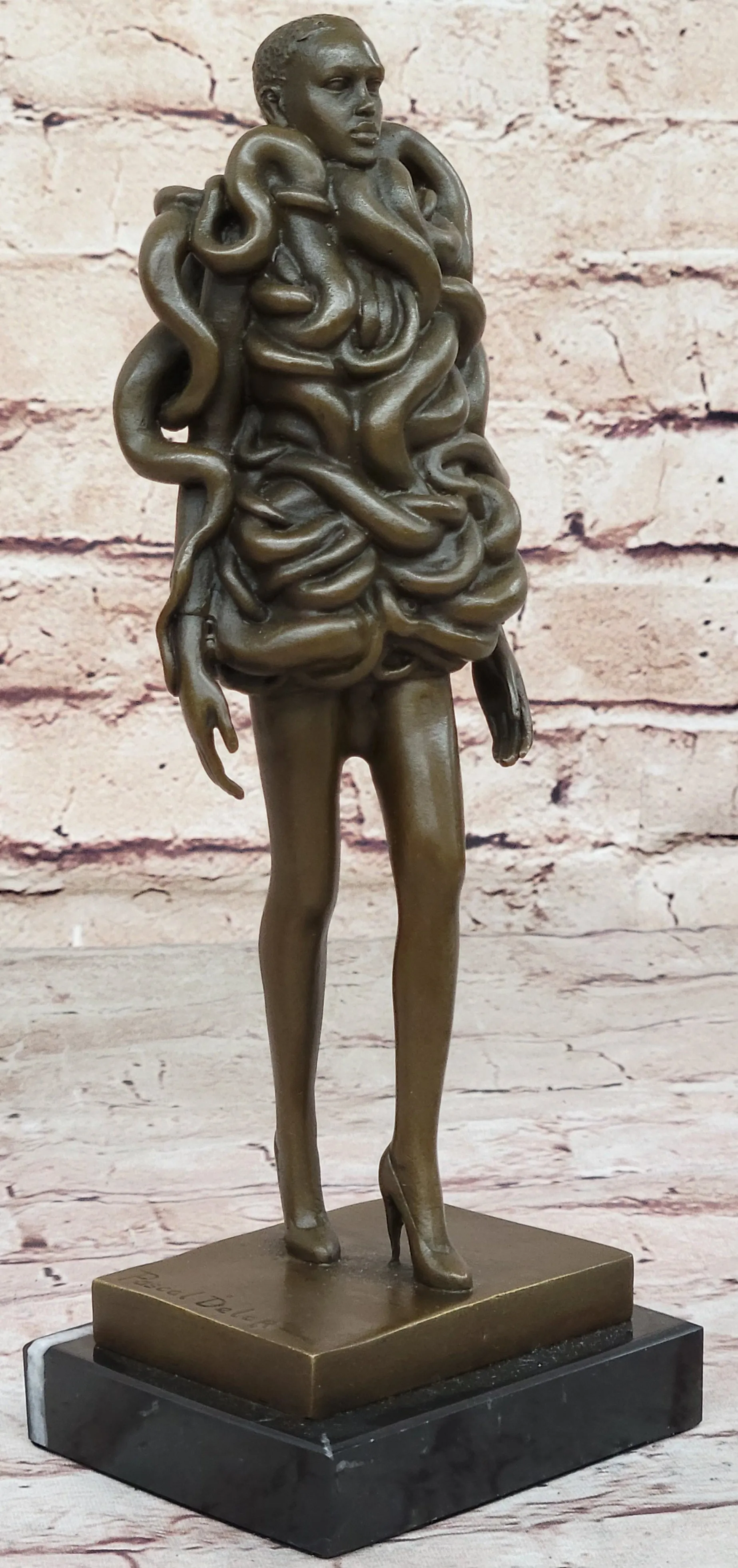 Handcrafted Detailed Mid Century Abstract Woman Bronze Masterpiece Sculpture