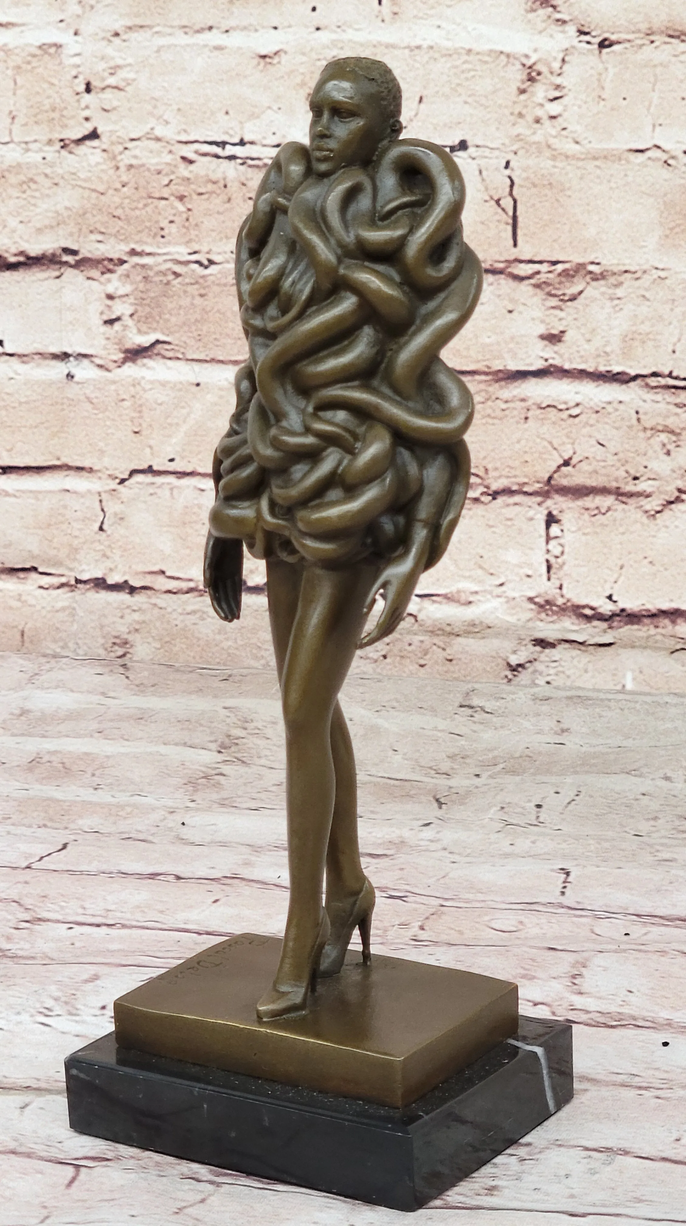 Handcrafted Detailed Mid Century Abstract Woman Bronze Masterpiece Sculpture