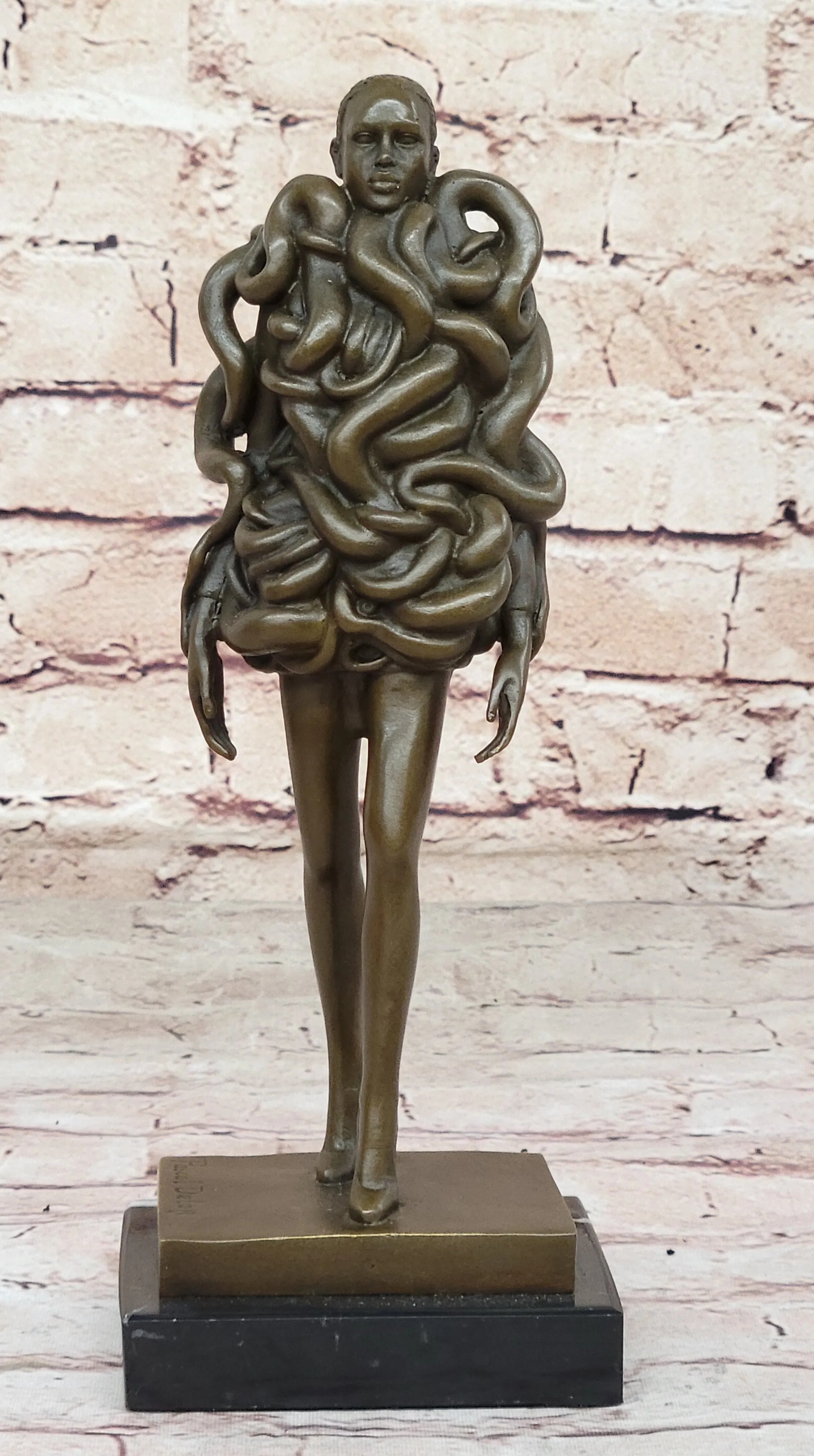 Handcrafted Detailed Mid Century Abstract Woman Bronze Masterpiece Sculpture