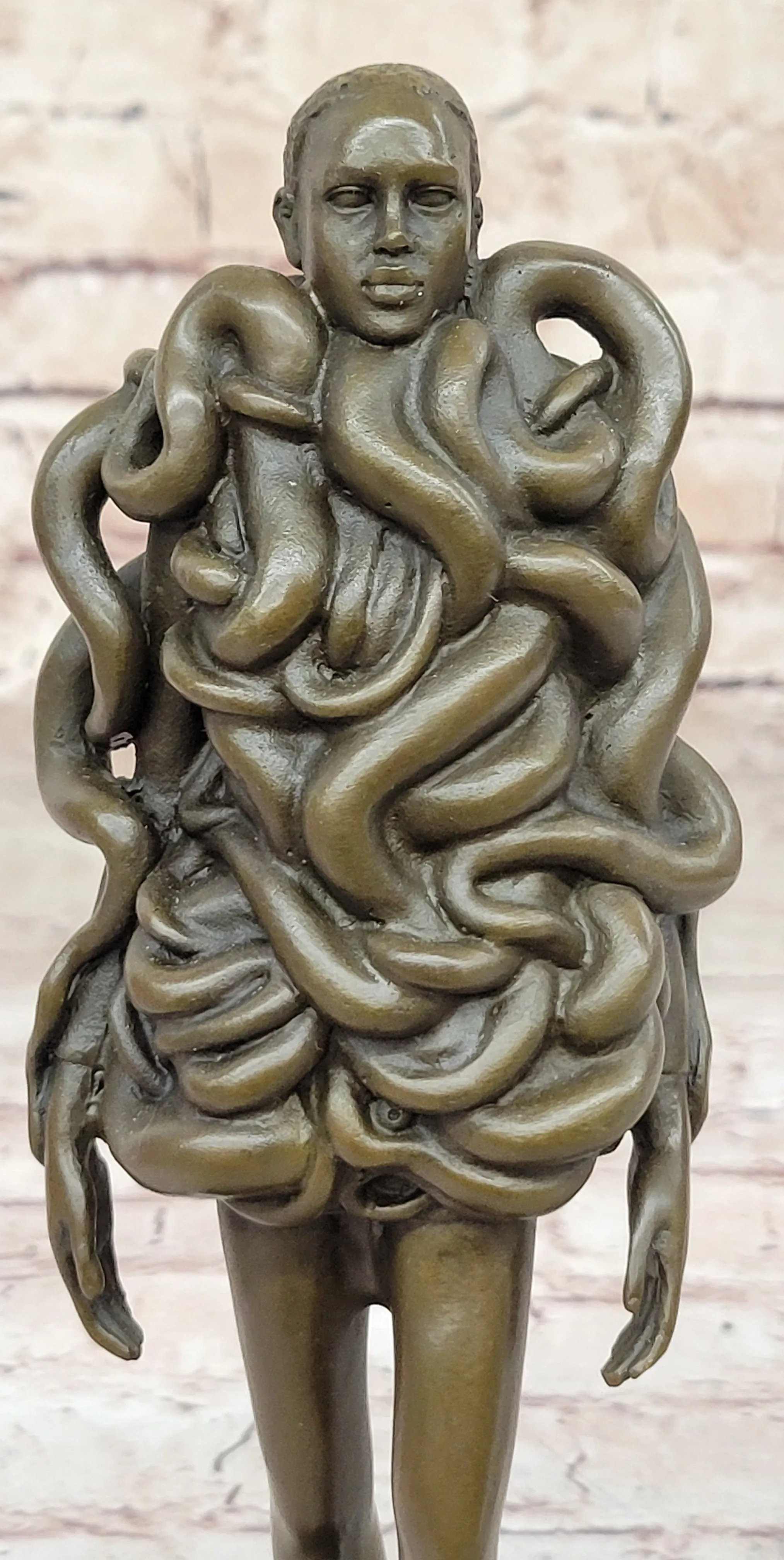 Handcrafted Detailed Mid Century Abstract Woman Bronze Masterpiece Sculpture