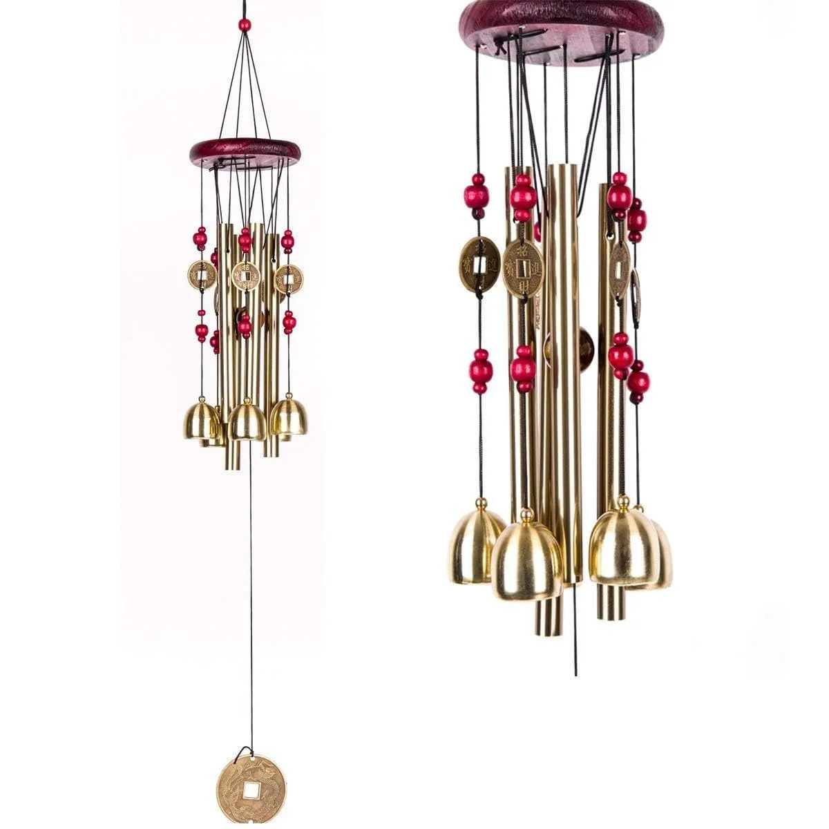 Hardik Home Dcor Brass Wind Chime (24 inch, Multicolour)