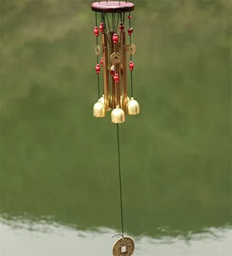 Hardik Home Dcor Brass Wind Chime (24 inch, Multicolour)