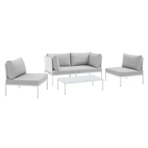 Harmony 4-Piece  Sunbrella Outdoor Patio Aluminum Seating Set