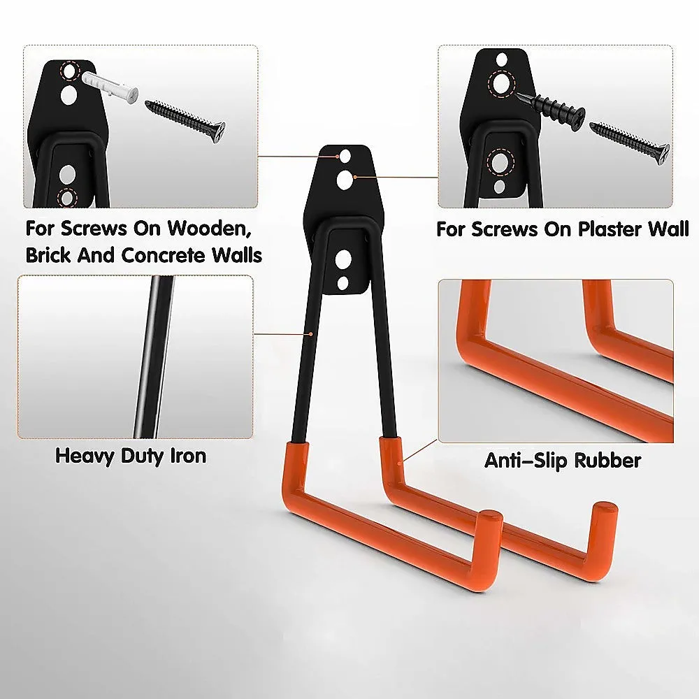 Heavy Duty 12-Pack Wall Mount Garage Hooks Steel Storage Set