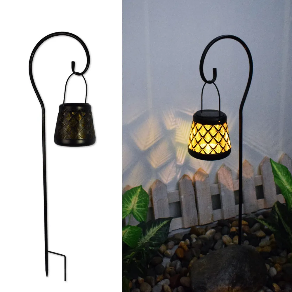 IP55 New European Style Solar Garden Lantern – Hollow Iron Outdoor Yard & Patio Decor Light