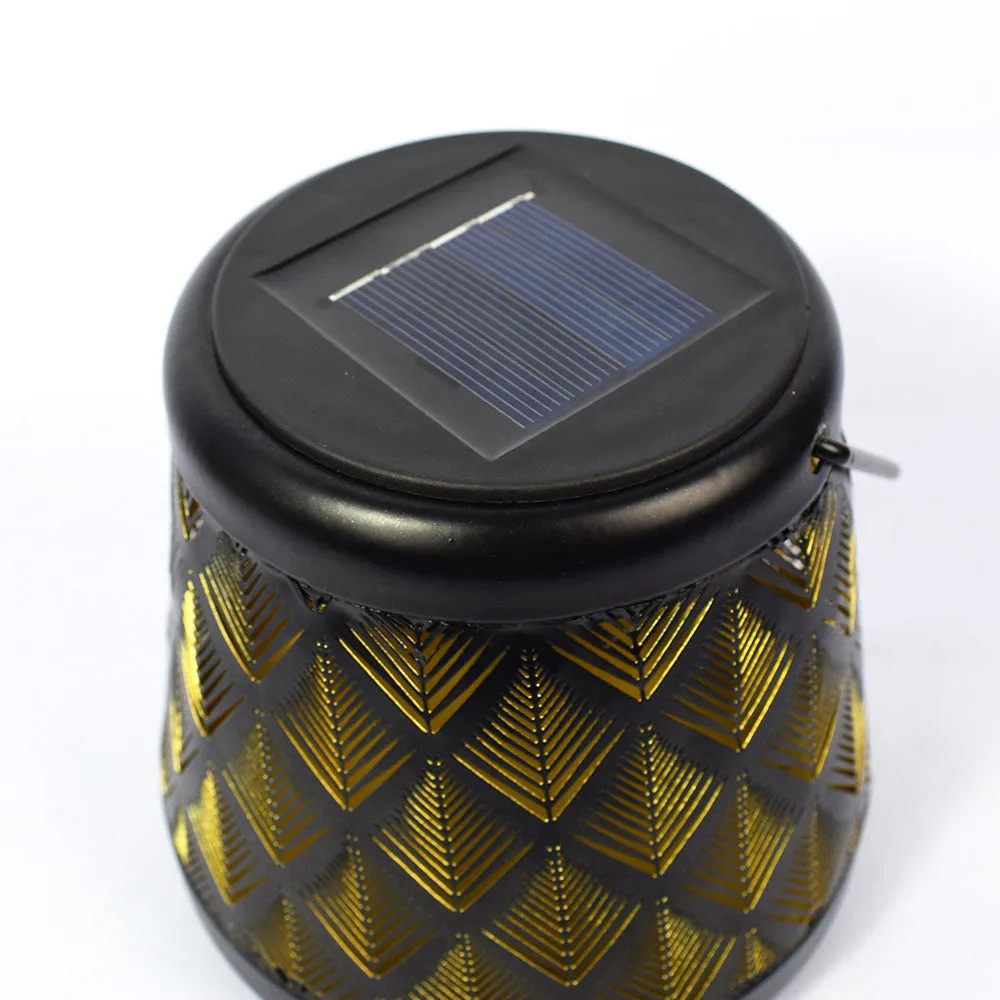 IP55 New European Style Solar Garden Lantern – Hollow Iron Outdoor Yard & Patio Decor Light