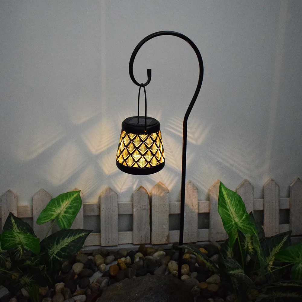 IP55 New European Style Solar Garden Lantern – Hollow Iron Outdoor Yard & Patio Decor Light