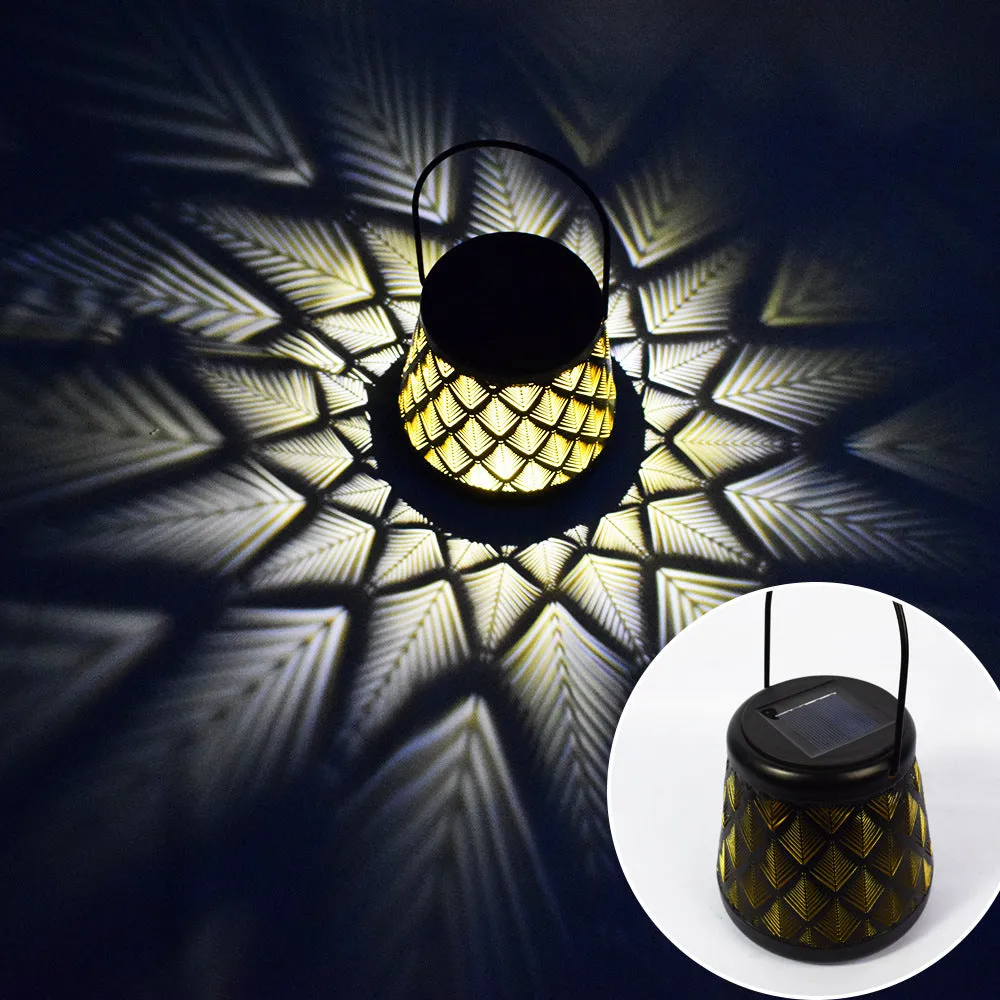 IP55 New European Style Solar Garden Lantern – Hollow Iron Outdoor Yard & Patio Decor Light