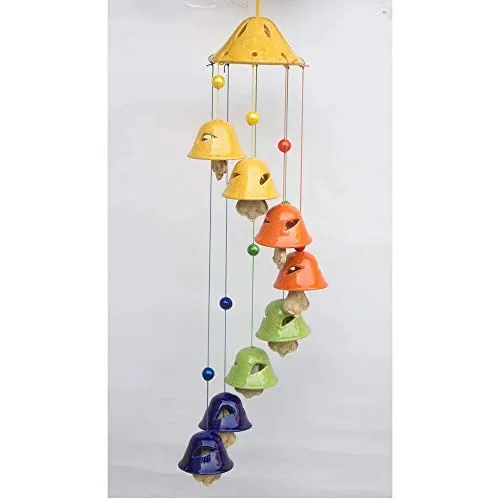 Jetwals Ceramic Wall and Décor 8 Bells Decorative Windchimes with Great Sound (Ceramic Wind Chime Pack of 1)