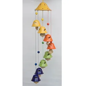 Jetwals Ceramic Wall and Décor 8 Bells Decorative Windchimes with Great Sound (Ceramic Wind Chime Pack of 1)