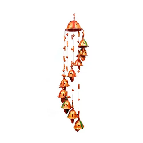 Jetwals Clay Windchime Decorative Hanging Terracotta Good Luck Clay Wind Chime with 9 Bells (Clay Windchime Pack of 1)