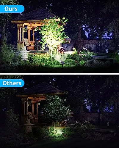 Kaxiida Solar Spot Lights Outdoor Waterproof, 3 Lighting Modes Solar Landscape Lights for Outside, 56LED Solar Powered Lights Dusk to Dawn Pack of 6