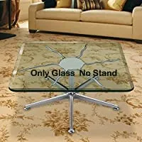 Khushi Decors Dinning Table Top Glass Centre - Side Table Top Centre Glass for Office, Bedroom, Living Room, Coffee Table, Multi Use (16x16 Inch (10 mm) RG)