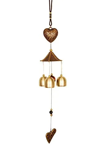 Kingsman store Wind Chimes Wooden and Alloy Wind Chime, Gold for Birthday Gift, Home Decor Living Room Balcony Decorative Gifts Items Relaxing Sound