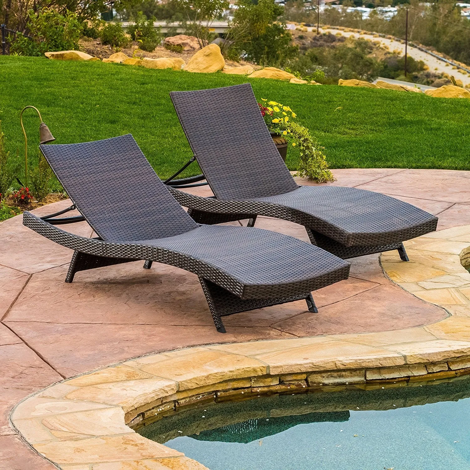 Lakeport Outdoor Adjustable Chaise Lounge Chair (set of 2)