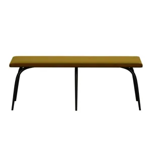 Les Gambettes Annie Bench 130x37cm Yellow Ochre Velvet Seat - Black Legs