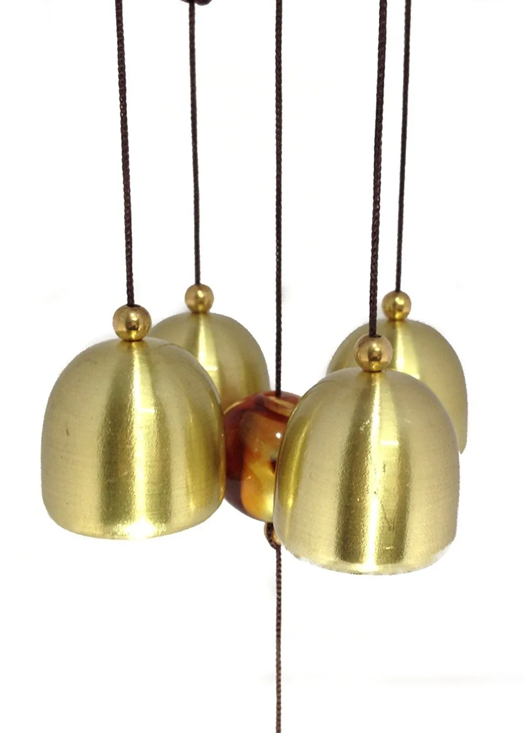 LIGHTER HOUSE�Feng Shui Metal & Wooden Wind Chime Pipes Hanging for Positive Energy (Golden-3)