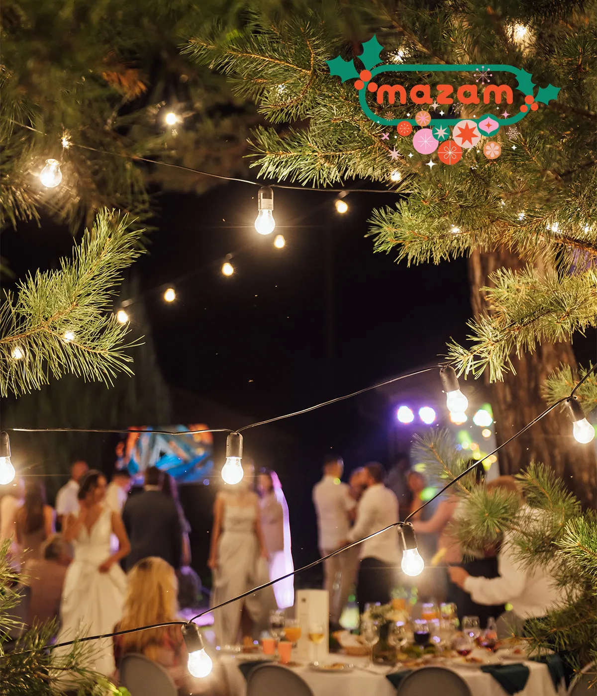 Mazam 30M Solar Festoon String Lights LED Christmas Waterproof Outdoor Party