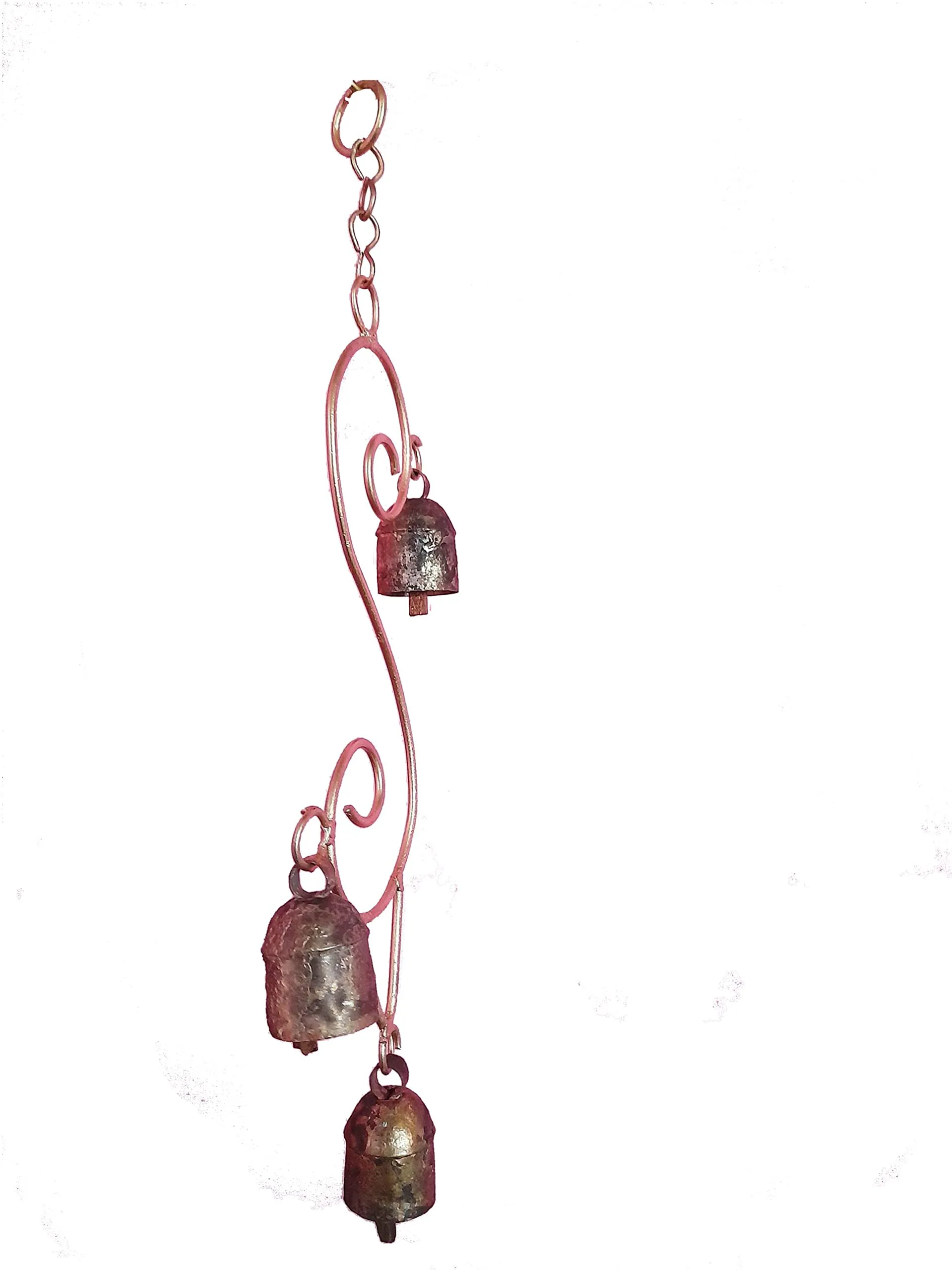 New Zummar House Handmade chime with 3 copper coated Kutch Metal Bells/Wind Chimes Bell/Gold color chime and Brown Bells