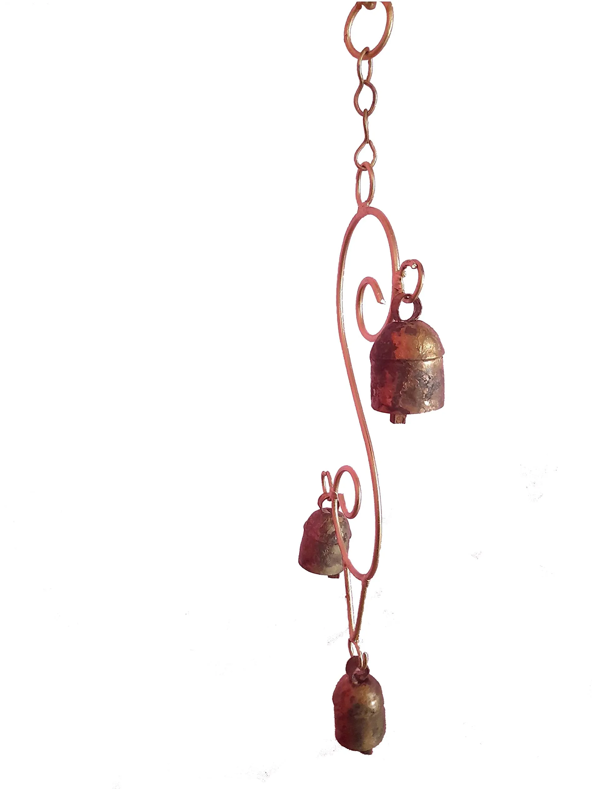 New Zummar House Handmade chime with 3 copper coated Kutch Metal Bells/Wind Chimes Bell/Gold color chime and Brown Bells